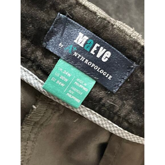 Anthropologie Maeve Velvet Bootcut Pants Grey 20W - Picture 7 of 9